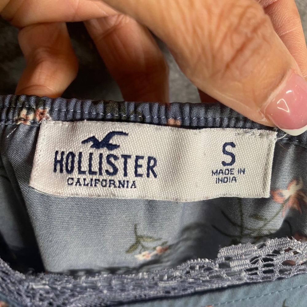Hollister Ditsy Floral Cami Tank Top Small Lace Trim Y2k Indie Cottage Preppy - Picture 4 of 7